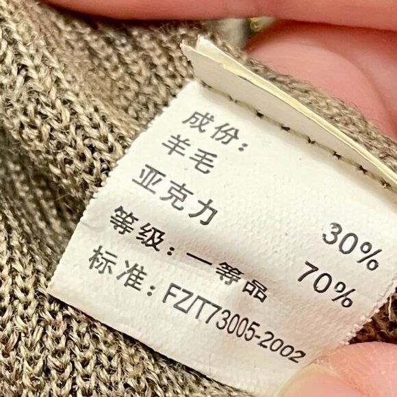 Vintage Wool Blend Embellished Cardigan Brown - M - Picture 9 of 13